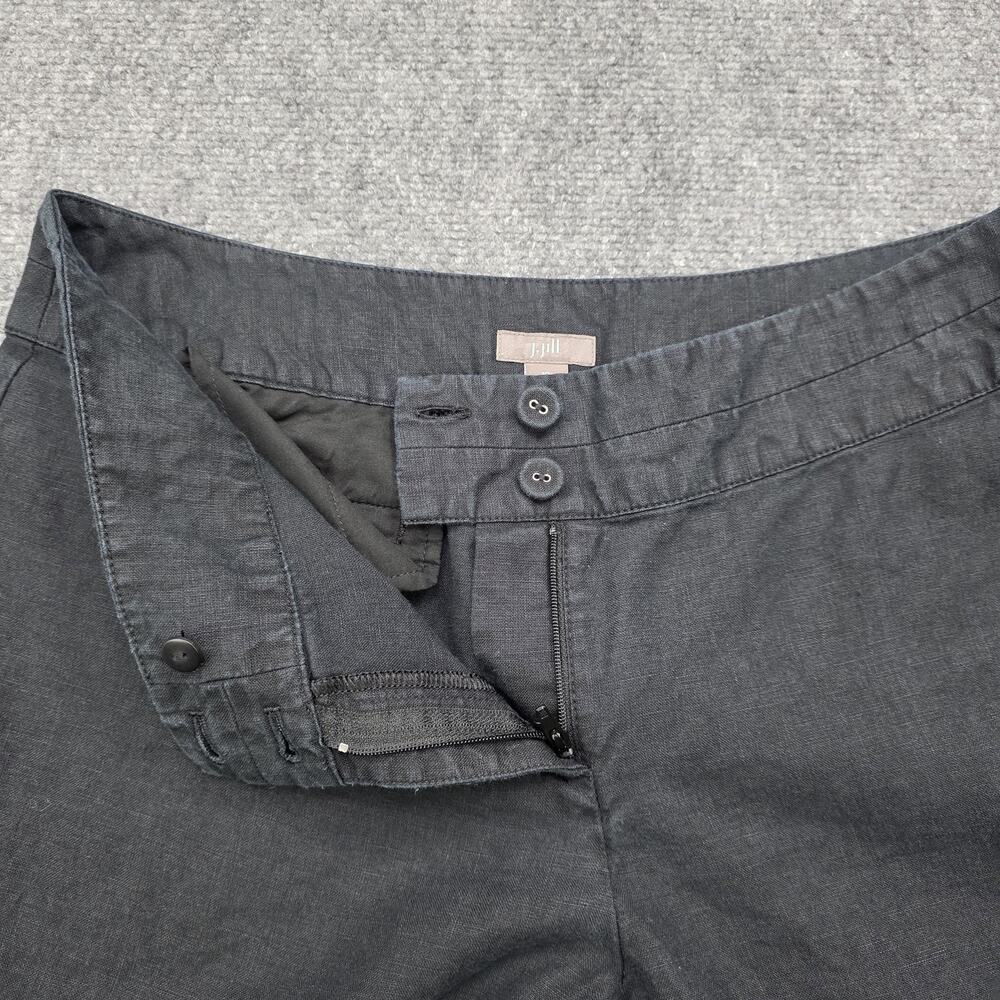 J Jill Pants Womens Petite 10 Black Linen Wide Leg Dress Trousers Casual Summer - Picture 13 of 16